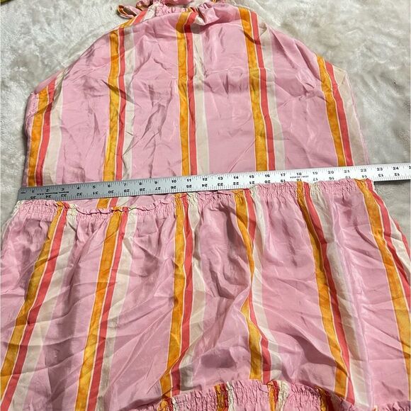 Club Monaco Amirra Dress Women's Plus 14 Pink Striped Silk Sleeveless Midi RTR - Picture 11 of 12